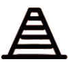 a black and orange ladder icon on a green background.